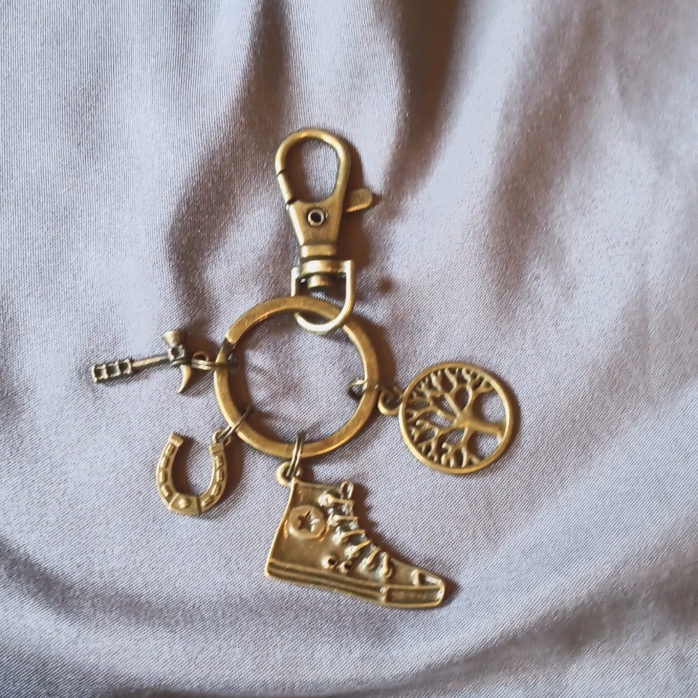 Hand crafted antique bronze Keychain